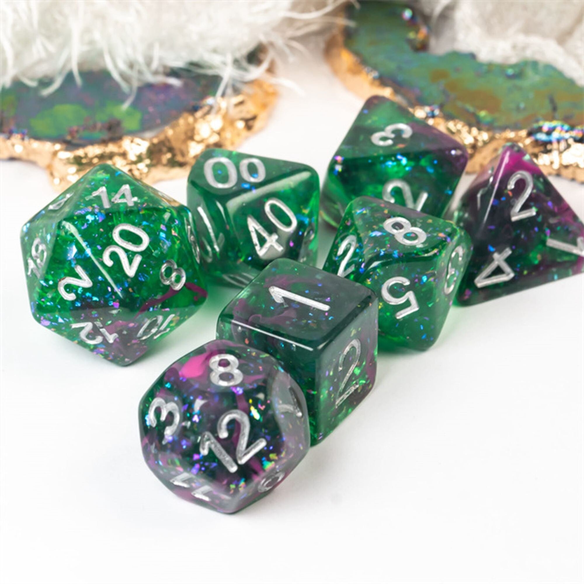 Green Burst DND/TTRPG Dice set - Dicemaniac