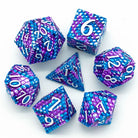 Dragon Blue Purple Metal Scaled Style DND/TTRPG Dice set - Dicemaniac