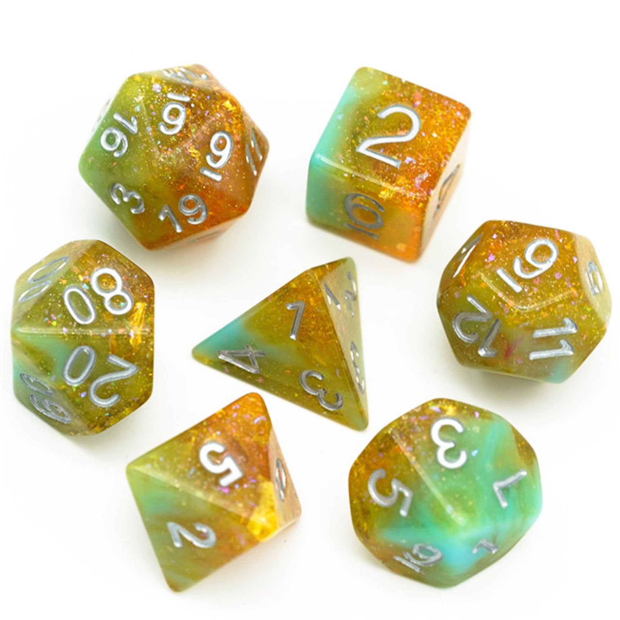 Sungold Sentinel DND/TTRPG Dice set - Dicemaniac