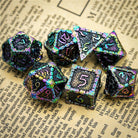 Dagger of Venom Fluorescent Metal Rogue TTRPG/DND DICE SET - Dicemaniac