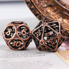 Hollow Copper Bones Metal DND/TTRPG Dice set - Dicemaniac