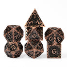 Copper Dragon Guarded City Walls Metal DND/TTRPG Dice set - Dicemaniac