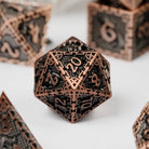 Copper Dragon Guarded City Walls Metal DND/TTRPG Dice set - Dicemaniac