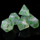 Green Gothic Script DND/TTRPG Dice set - Dicemaniac