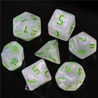 Green Gothic Script DND/TTRPG Dice set - Dicemaniac