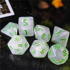 Green Gothic Script DND/TTRPG Dice set - Dicemaniac