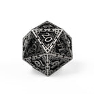 Oxidized Silver Dragon Guarded City Walls Metal DND/TTRPG Dice set - Dicemaniac