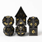 Black and Gold Dragon Guarded City Walls Metal DND/TTRPG Dice set - Dicemaniac